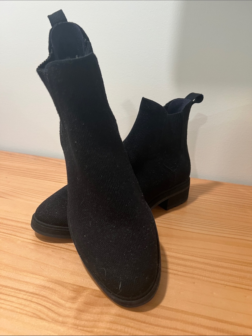 Rothy's Black Chelsea Knit Ankle Boots